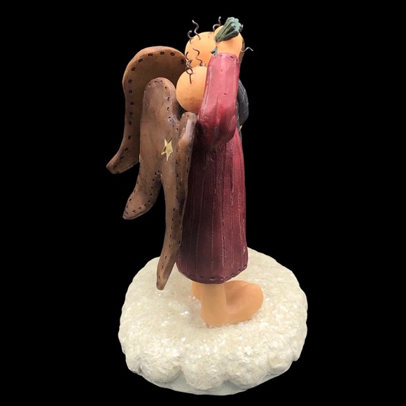 Honey And Me Lisa Liffick Christmas Kisses Primitive Angel Figurine Cottagecore - Picture 5 of 6